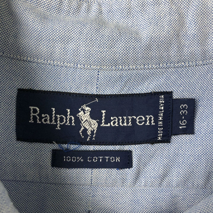 Ralph Lauren long sleeve button down shirt, men's size L cotton Blue type light blue Vintage Second Hand