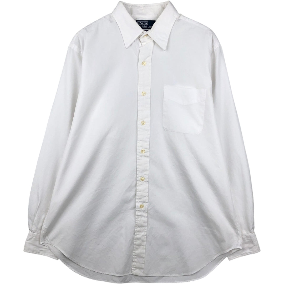 Ralph Lauren Andrew Long Sleeve Cotton Shirt, Men's XL cotton white type Vintage Second Hand