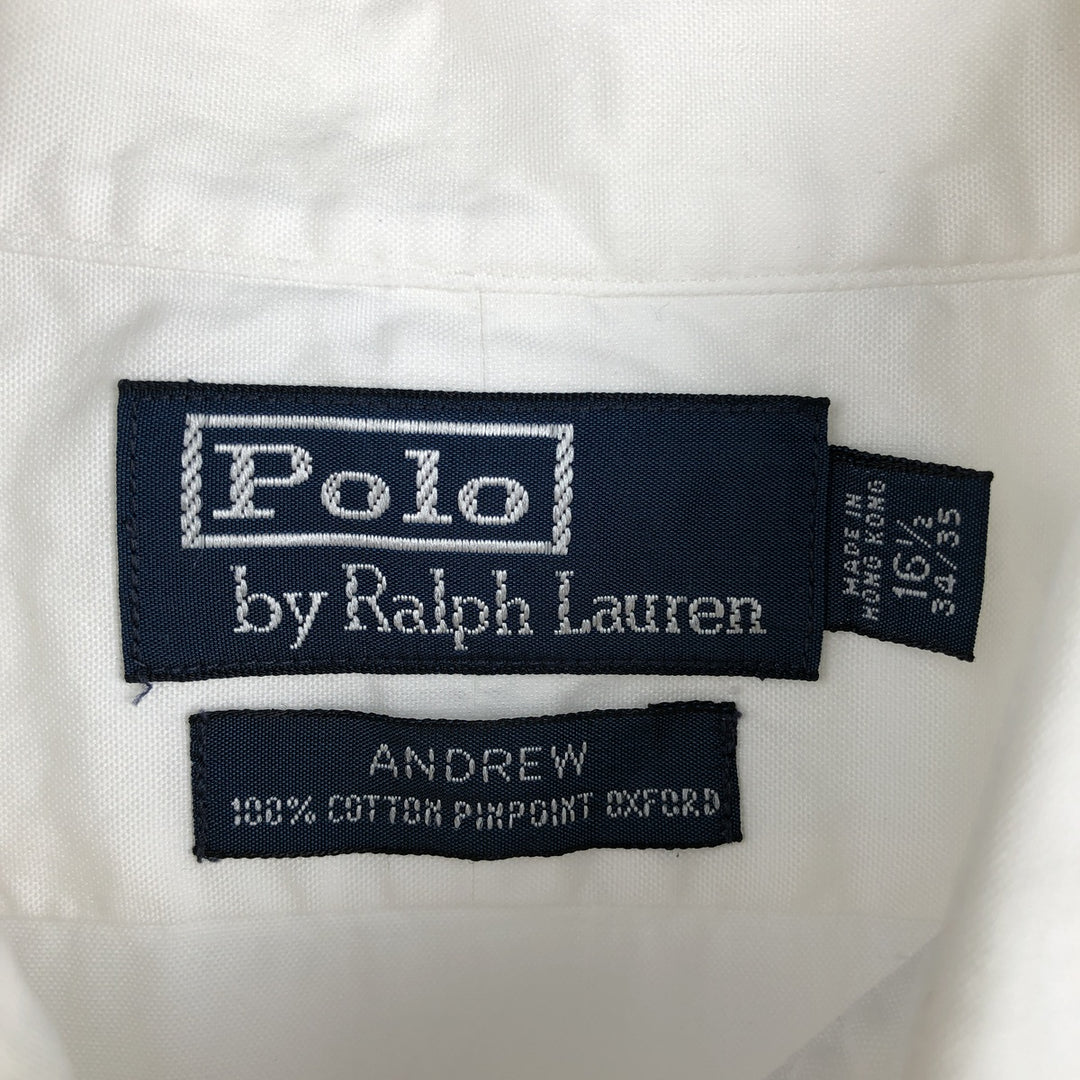 Ralph Lauren Andrew Long Sleeve Cotton Shirt, Men's XL cotton white type Vintage Second Hand