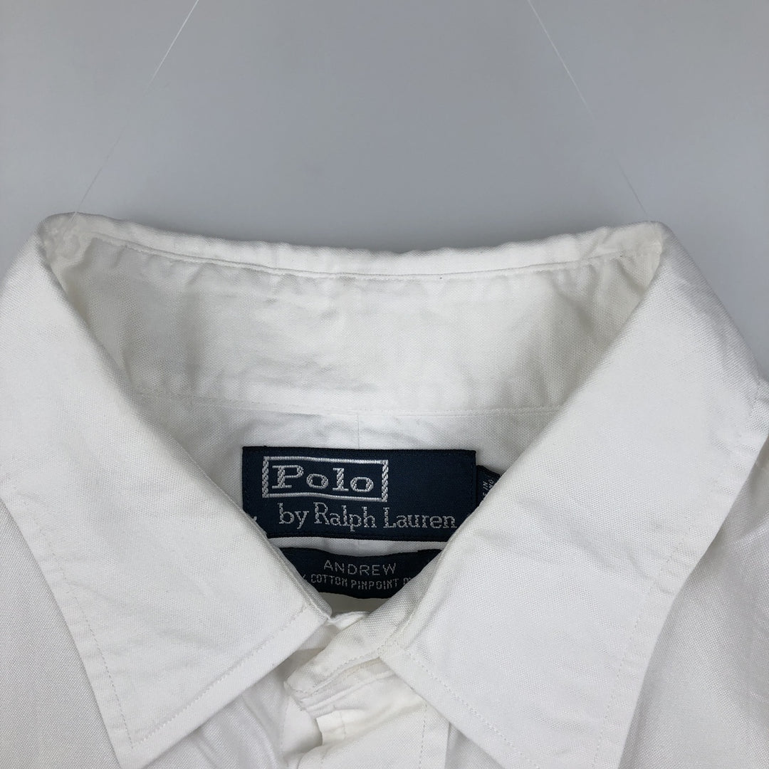 Ralph Lauren Andrew Long Sleeve Cotton Shirt, Men's XL cotton white type Vintage Second Hand
