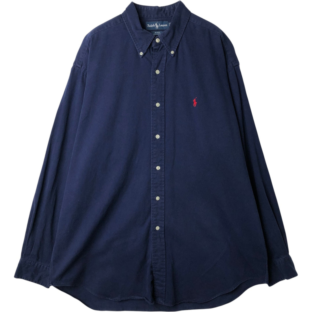 Ralph Lauren BLAKE long sleeve button down shirt, men's XL size cotton navy blue type Vintage Second Hand