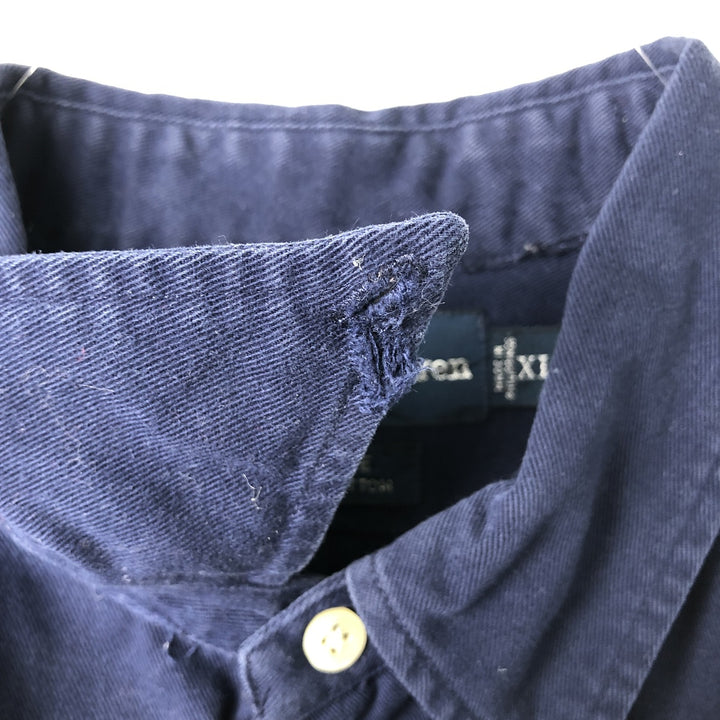 Ralph Lauren BLAKE long sleeve button down shirt, men's XL size cotton navy blue type Vintage Second Hand