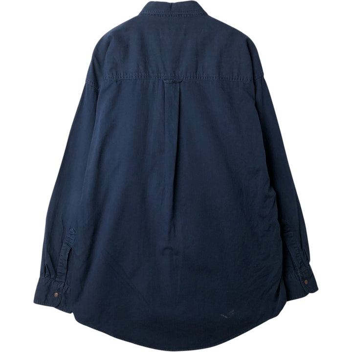 Ralph Lauren Chaps long-sleeved button-down shirt, men's size L cotton navy blue type Vintage Second Hand