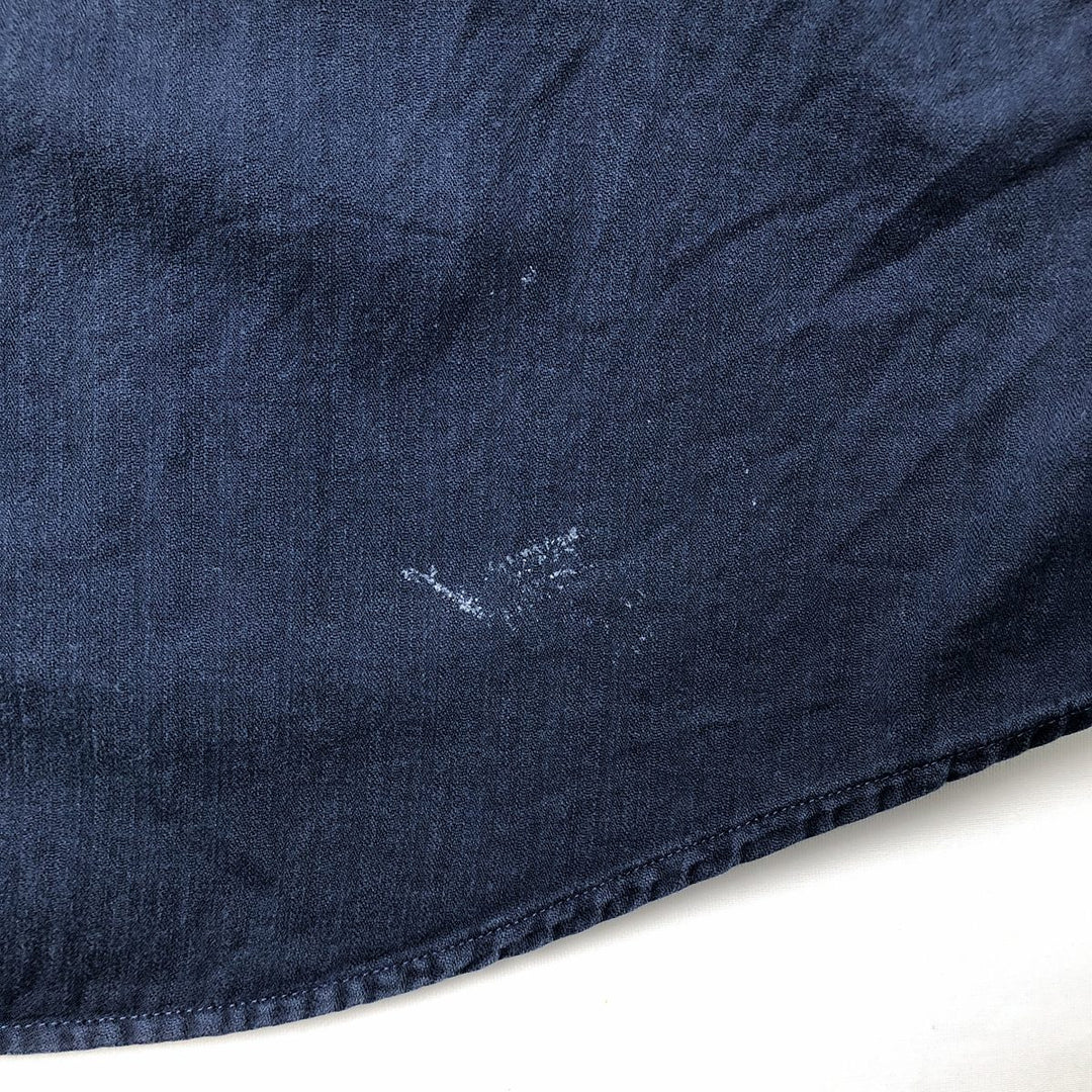 Ralph Lauren Chaps long-sleeved button-down shirt, men's size L cotton navy blue type Vintage Second Hand