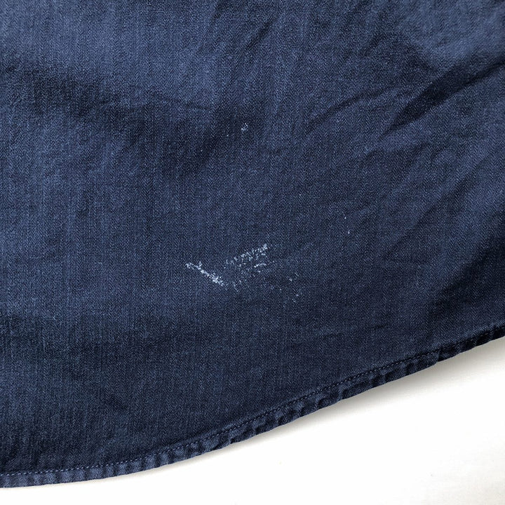 Ralph Lauren Chaps long-sleeved button-down shirt, men's size L cotton navy blue type Vintage Second Hand