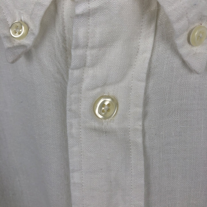 Brooks Brothers 346 Long Sleeve Linen Button-Down Shirt, Men's Size XL linen white type Vintage Second Hand