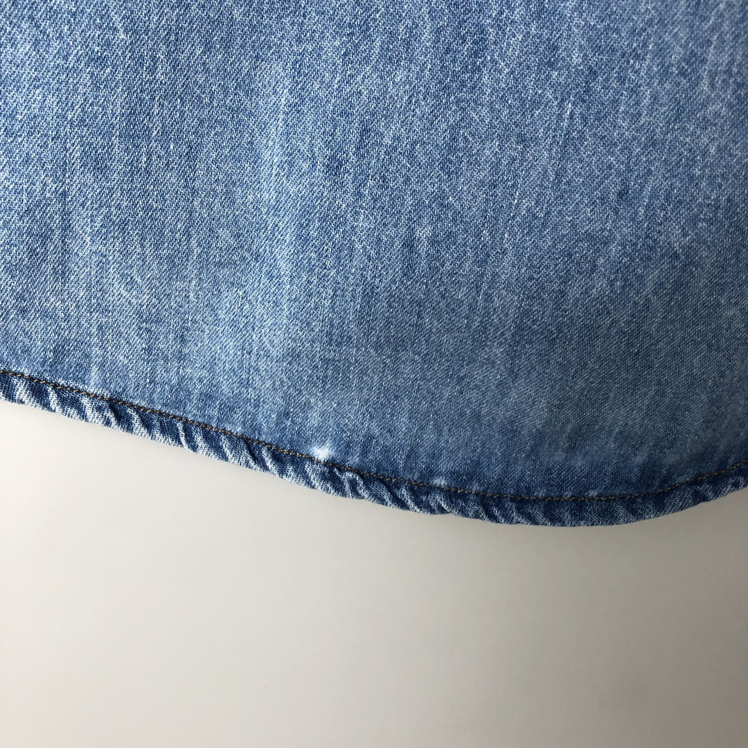 90'S GAP Vintage Long Sleeve Button-Down Denim Shirt, Made in Canada, Men's Size L cotton blue type Vintage Second Hand