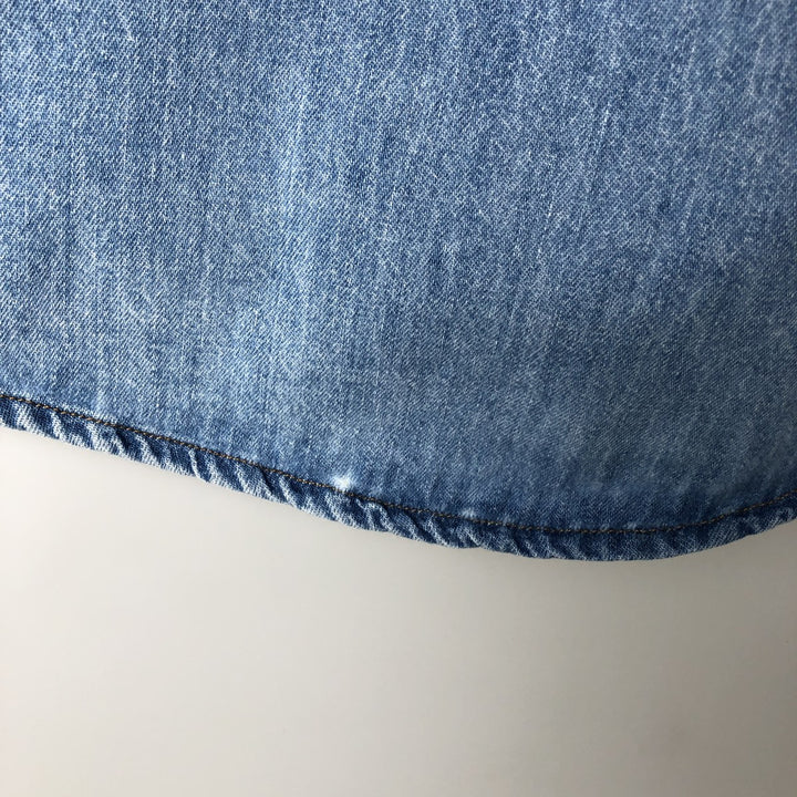 90'S GAP Vintage Long Sleeve Button-Down Denim Shirt, Made in Canada, Men's Size L cotton blue type Vintage Second Hand