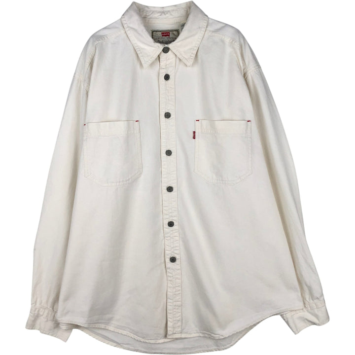 90s-00'S Levi's long-sleeved white denim shirt, men's size XL, vintage. cotton unbleached Vintage Second Hand