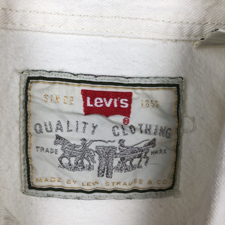 90s-00'S Levi's long-sleeved white denim shirt, men's size XL, vintage. cotton unbleached Vintage Second Hand