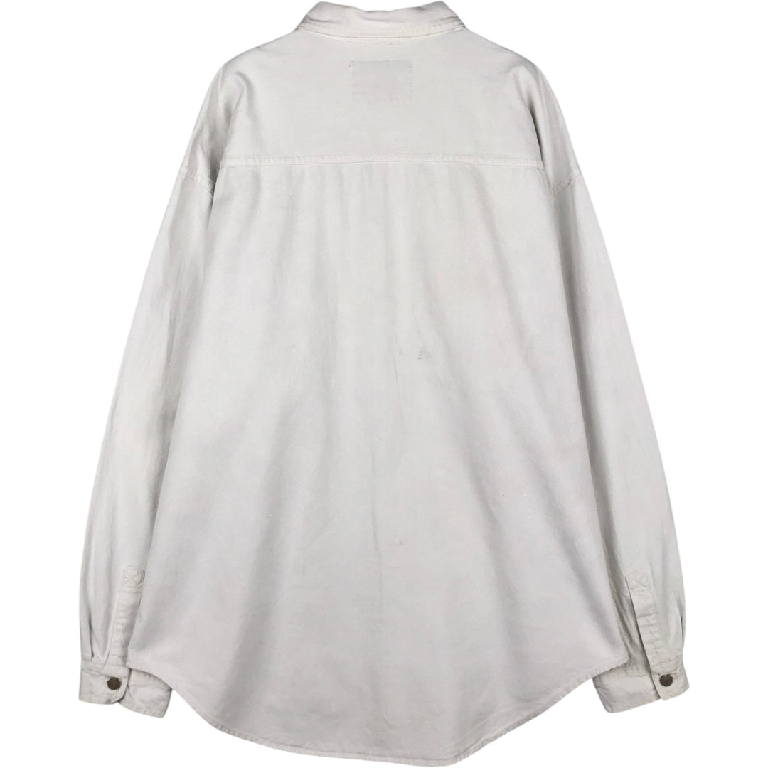 90s-00'S Levi's long-sleeved white denim shirt, men's size XL, vintage. cotton white type Vintage Second Hand