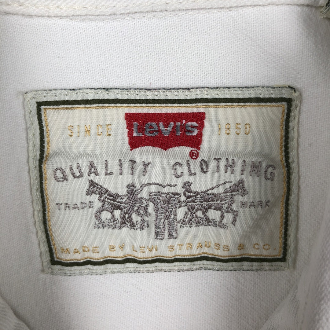 90s-00'S Levi's long-sleeved white denim shirt, men's size XL, vintage. cotton white type Vintage Second Hand