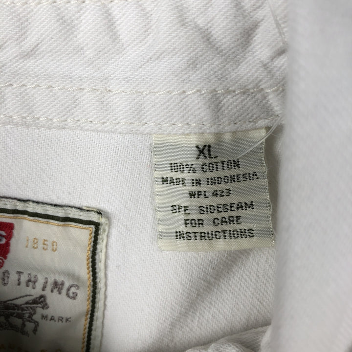 90s-00'S Levi's long-sleeved white denim shirt, men's size XL, vintage. cotton white type Vintage Second Hand