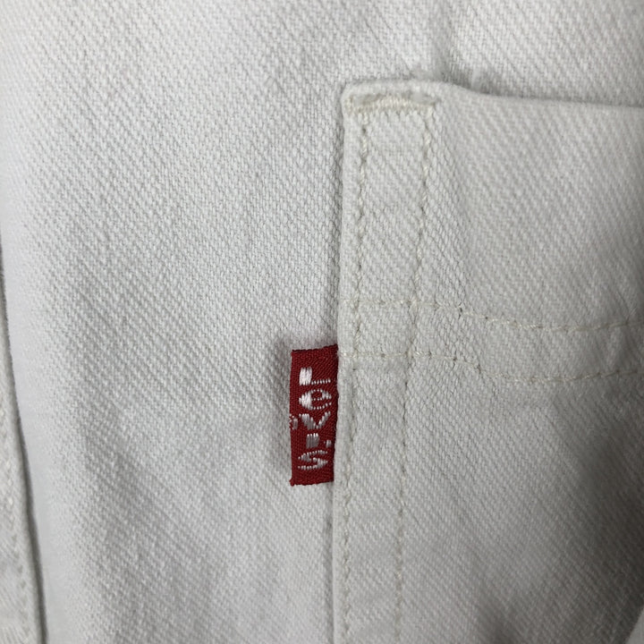 90s-00'S Levi's long-sleeved white denim shirt, men's size XL, vintage. cotton white type Vintage Second Hand