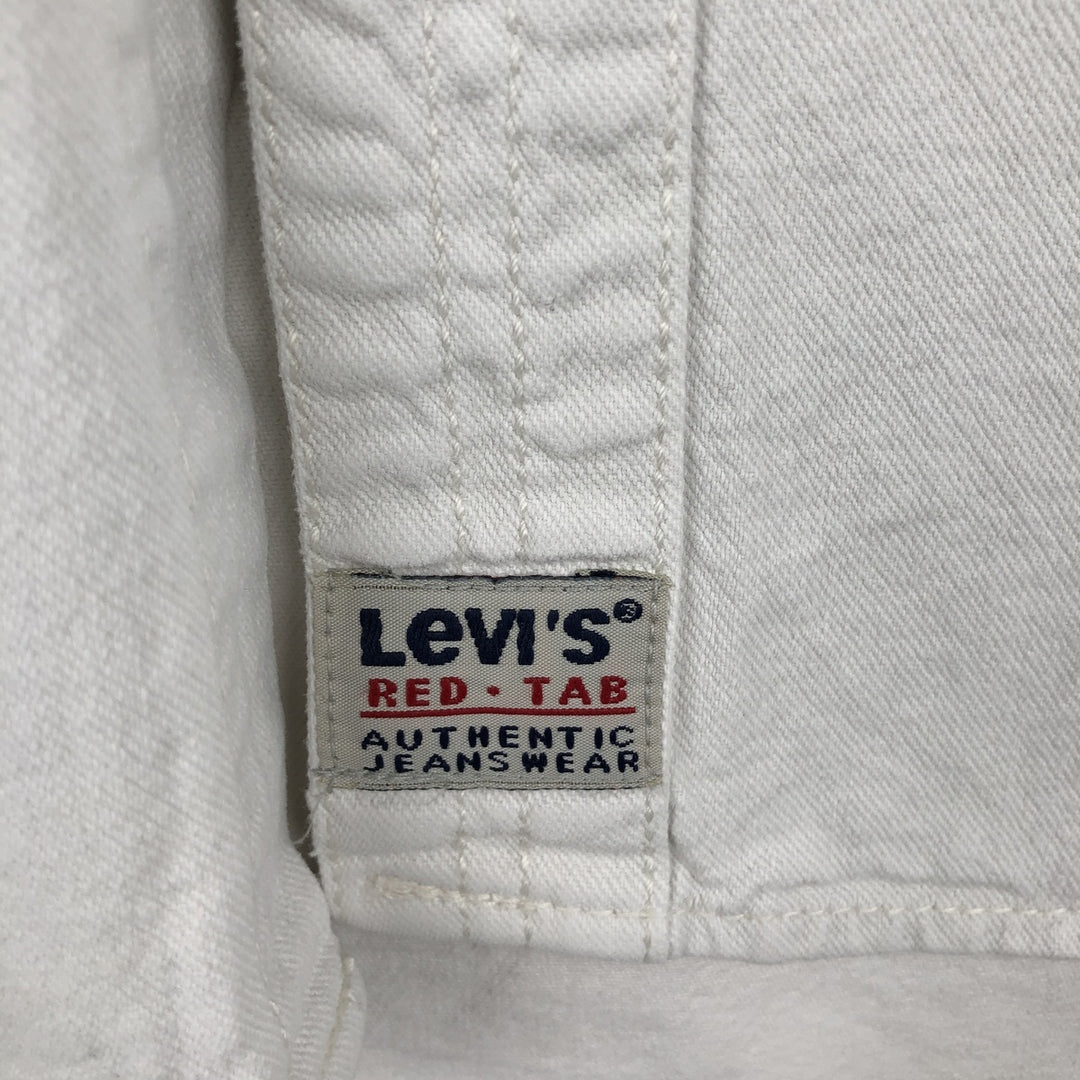90s-00'S Levi's long-sleeved white denim shirt, men's size XL, vintage. cotton white type Vintage Second Hand