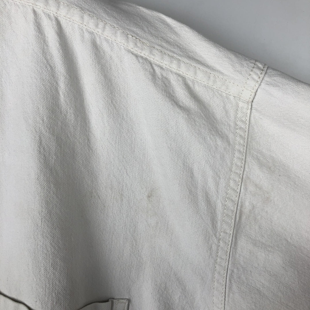 90s-00'S Levi's long-sleeved white denim shirt, men's size XL, vintage. cotton white type Vintage Second Hand