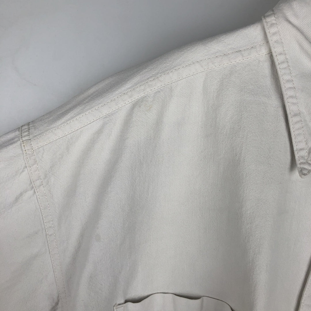 90s-00'S Levi's long-sleeved white denim shirt, men's size XL, vintage. cotton white type Vintage Second Hand