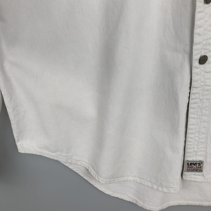 90s-00'S Levi's long-sleeved white denim shirt, men's size XL, vintage. cotton white type Vintage Second Hand
