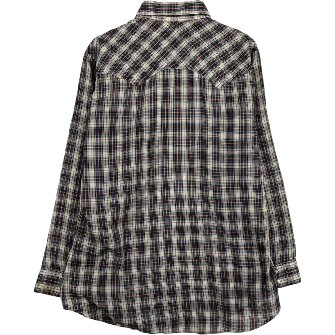 Levi's Check Pattern Long-Sleeve Western Shirt, Men's Size L (approx.) unclear blue type Vintage Second Hand