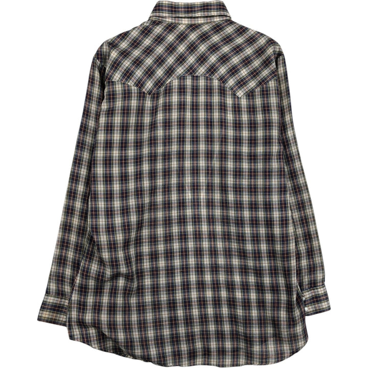 Levi's Check Pattern Long-Sleeve Western Shirt, Men's Size L (approx.) unclear blue type Vintage Second Hand