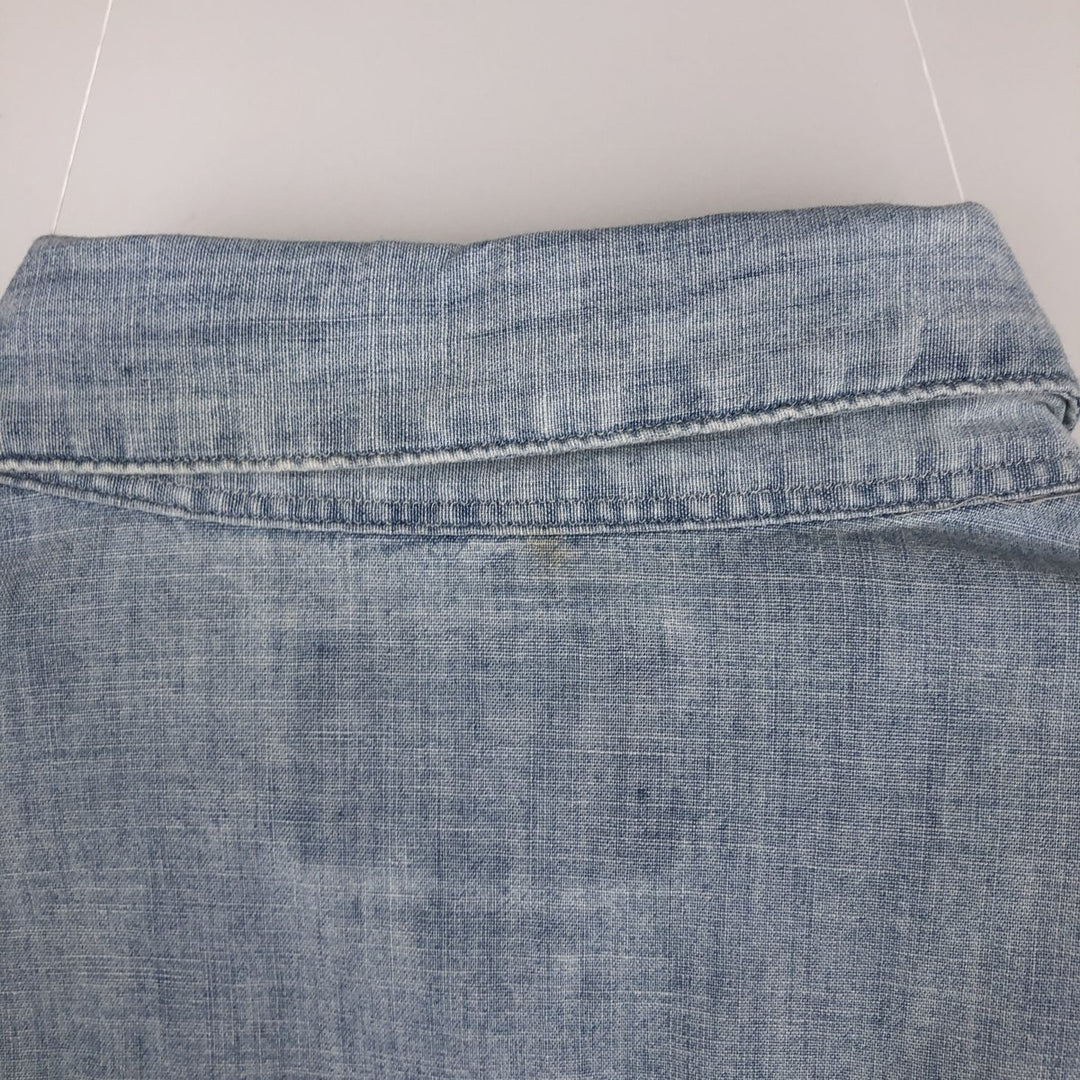 Ralph Lauren POLO RALPH LAUREN CLASSIC FIT Chambray Long-Sleeve Western Shirt, Men's Size M (approx.) unclear Blue type light blue Vintage Second Hand