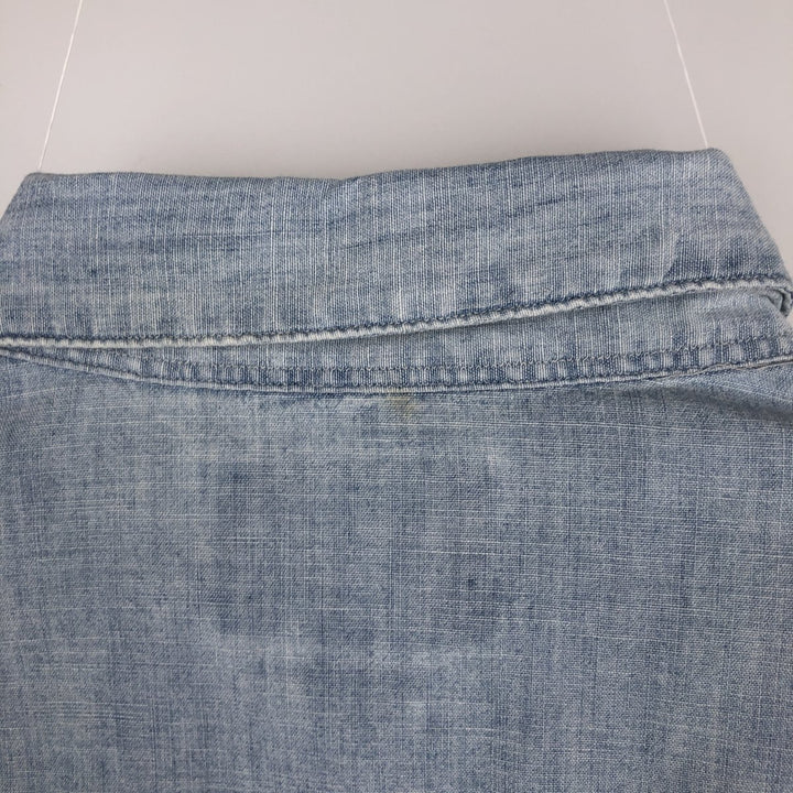Ralph Lauren POLO RALPH LAUREN CLASSIC FIT Chambray Long-Sleeve Western Shirt, Men's Size M (approx.) unclear Blue type light blue Vintage Second Hand