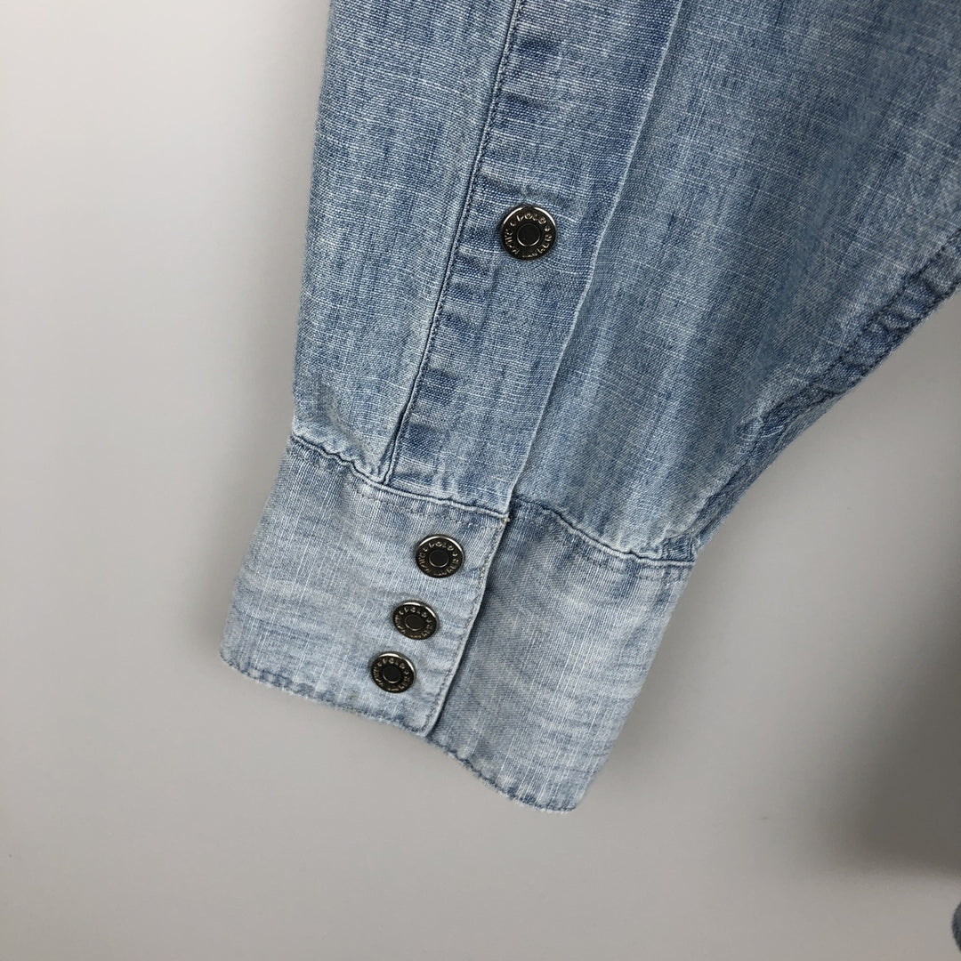 Ralph Lauren POLO RALPH LAUREN CLASSIC FIT Chambray Long-Sleeve Western Shirt, Men's Size M (approx.) unclear Blue type light blue Vintage Second Hand