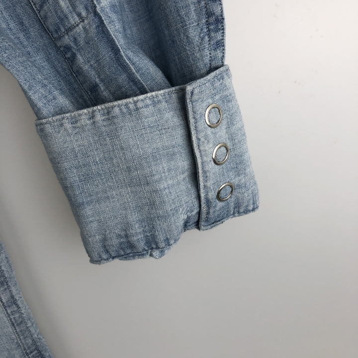 Ralph Lauren POLO RALPH LAUREN CLASSIC FIT Chambray Long-Sleeve Western Shirt, Men's Size M (approx.) unclear Blue type light blue Vintage Second Hand