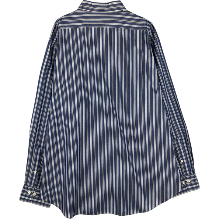 Ralph Lauren POLO by Ralph Lauren ANDREW Multi-stripe Long-Sleeve Cotton Stripe Shirt, Men's Size XL (approx.) cotton blue type Vintage Second Hand