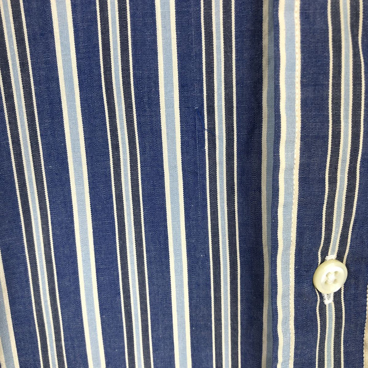 Ralph Lauren POLO by Ralph Lauren ANDREW Multi-stripe Long-Sleeve Cotton Stripe Shirt, Men's Size XL (approx.) cotton blue type Vintage Second Hand