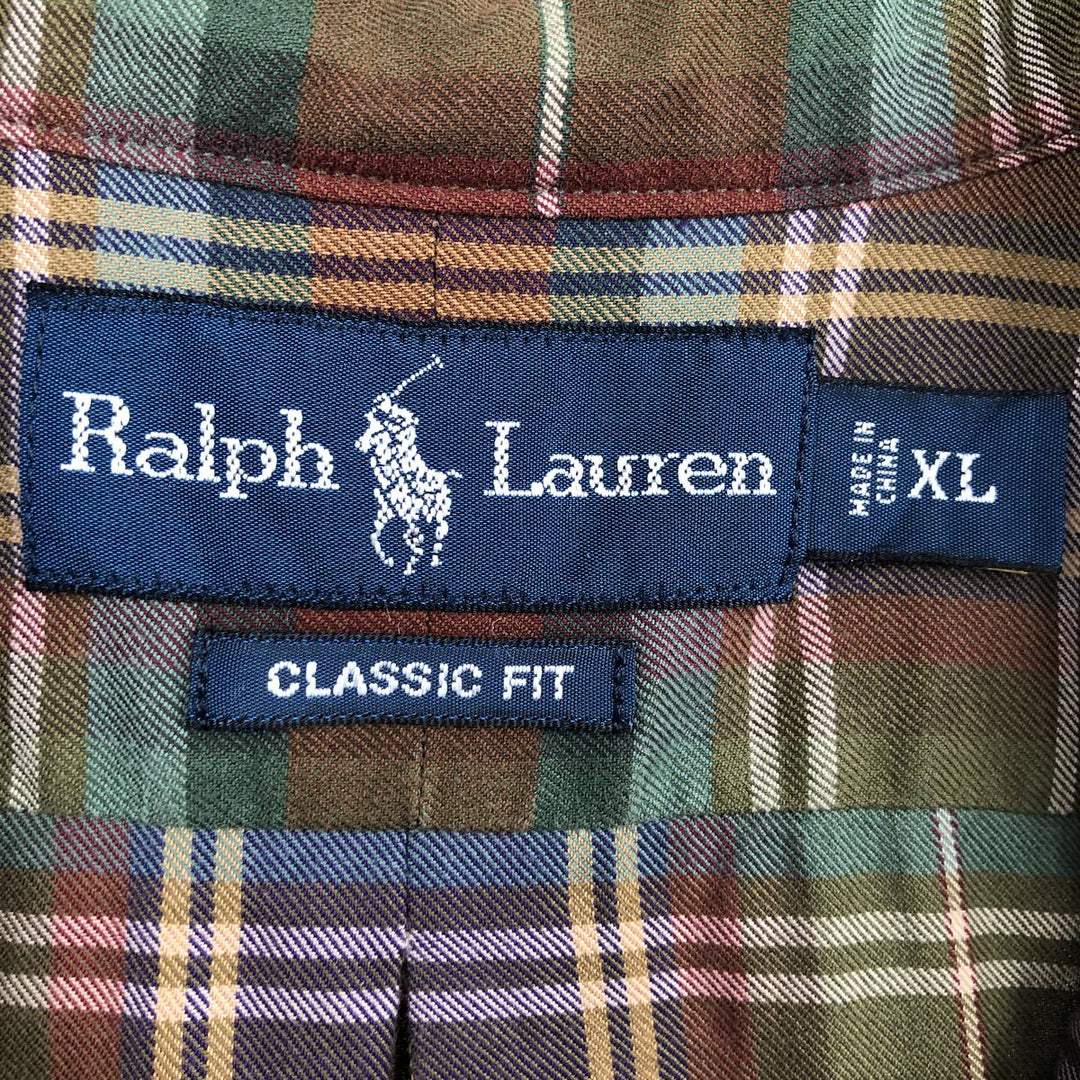 Ralph Lauren Classic Fit Long Sleeve Button Down Check Shirt Men's XL cotton multicolor Vintage Second Hand