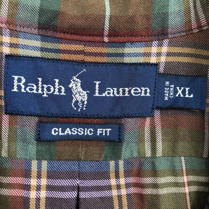 Ralph Lauren Classic Fit Long Sleeve Button Down Check Shirt Men's XL cotton multicolor Vintage Second Hand