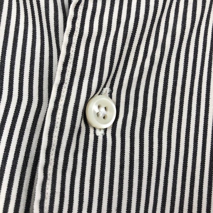 Ralph Lauren MARLOWE long-sleeved button-down striped shirt, men's size L cotton pale white type Vintage Second Hand