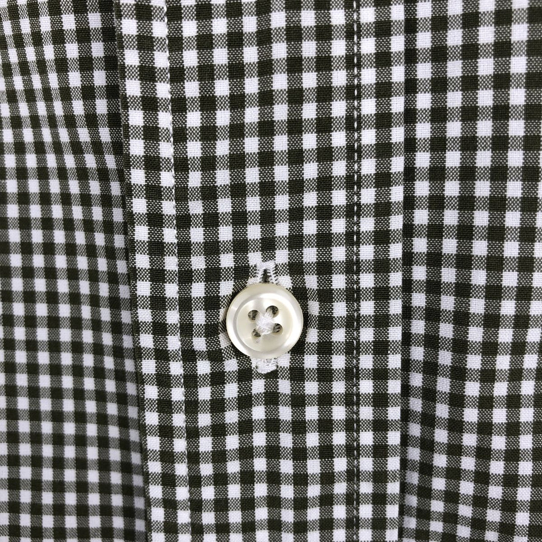 Ralph Lauren Classic Fit Gingham Check Long Sleeve Button Down Check Shirt Men's Size L cotton white type Vintage Second Hand