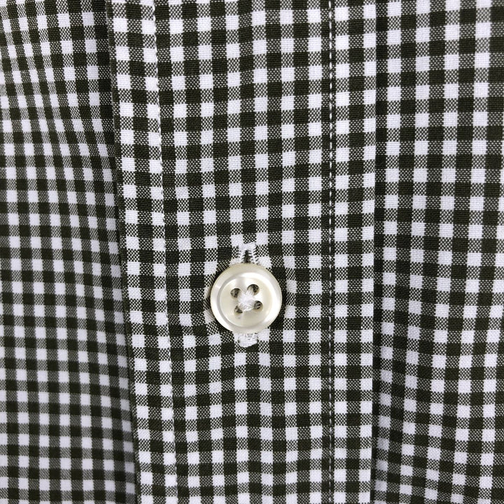 Ralph Lauren Classic Fit Gingham Check Long Sleeve Button Down Check Shirt Men's Size L cotton white type Vintage Second Hand
