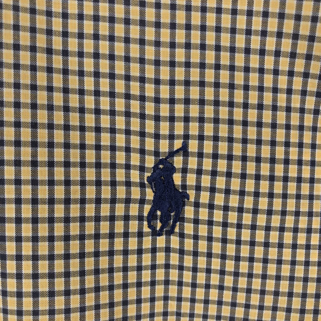Ralph Lauren BLAKE long sleeve button down check shirt, men's size L cotton yellow type Vintage Second Hand