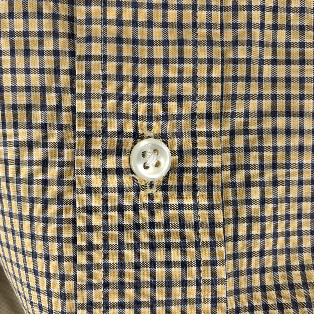 Ralph Lauren BLAKE long sleeve button down check shirt, men's size L cotton yellow type Vintage Second Hand