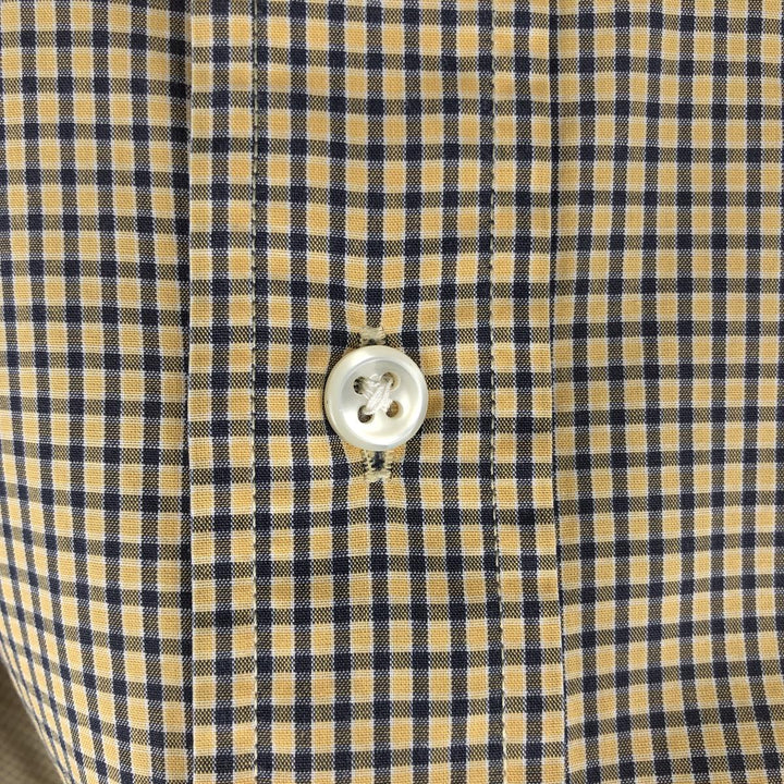 Ralph Lauren BLAKE long sleeve button down check shirt, men's size L cotton yellow type Vintage Second Hand