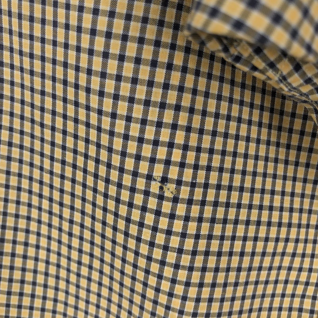Ralph Lauren BLAKE long sleeve button down check shirt, men's size L cotton yellow type Vintage Second Hand
