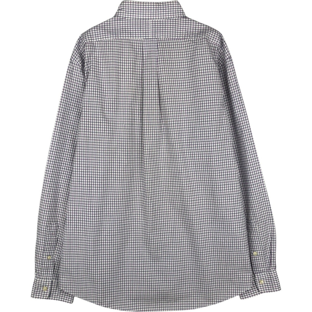Ralph Lauren CUSTOM FIT long sleeve button down check shirt men's XL size cotton white type Vintage Second Hand