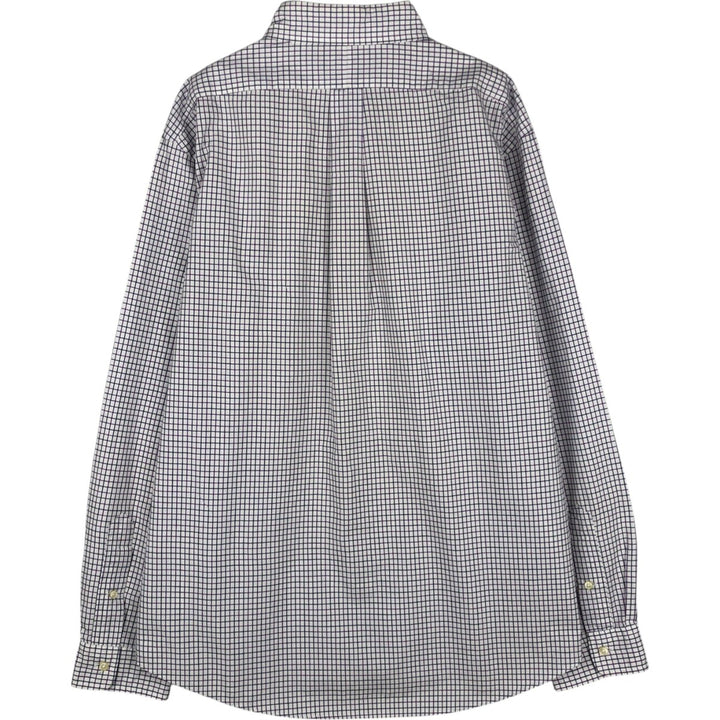 Ralph Lauren CUSTOM FIT long sleeve button down check shirt men's XL size cotton white type Vintage Second Hand