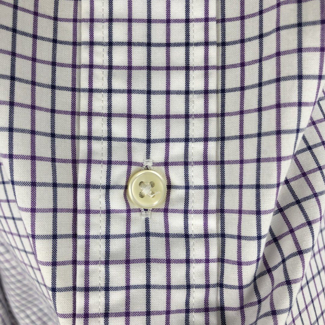 Ralph Lauren CUSTOM FIT long sleeve button down check shirt men's XL size cotton white type Vintage Second Hand