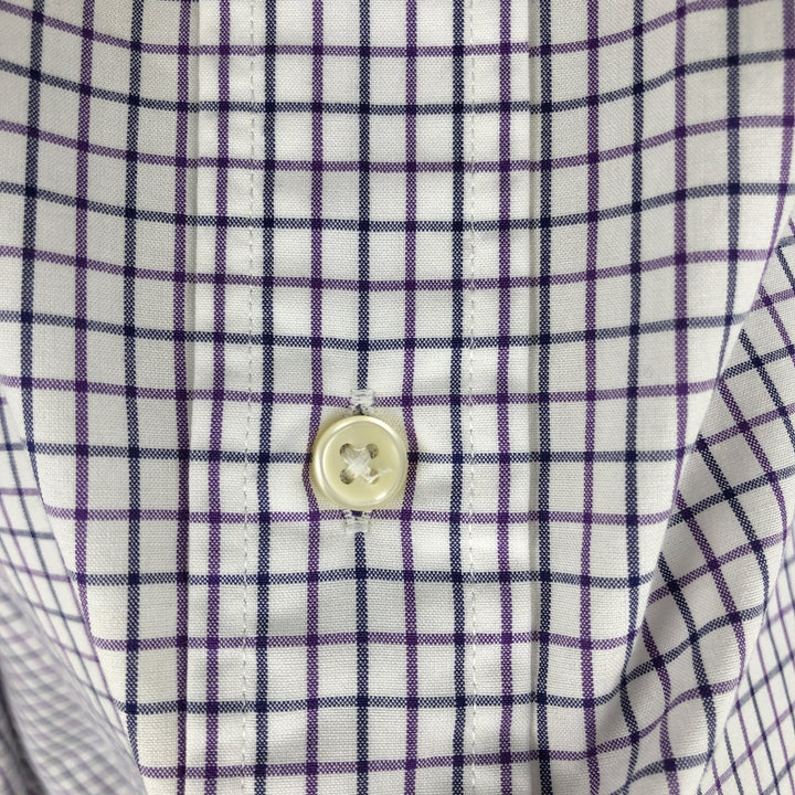 Ralph Lauren CUSTOM FIT long sleeve button down check shirt men's XL size cotton white type Vintage Second Hand