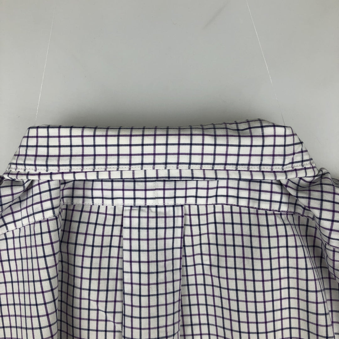 Ralph Lauren CUSTOM FIT long sleeve button down check shirt men's XL size cotton white type Vintage Second Hand