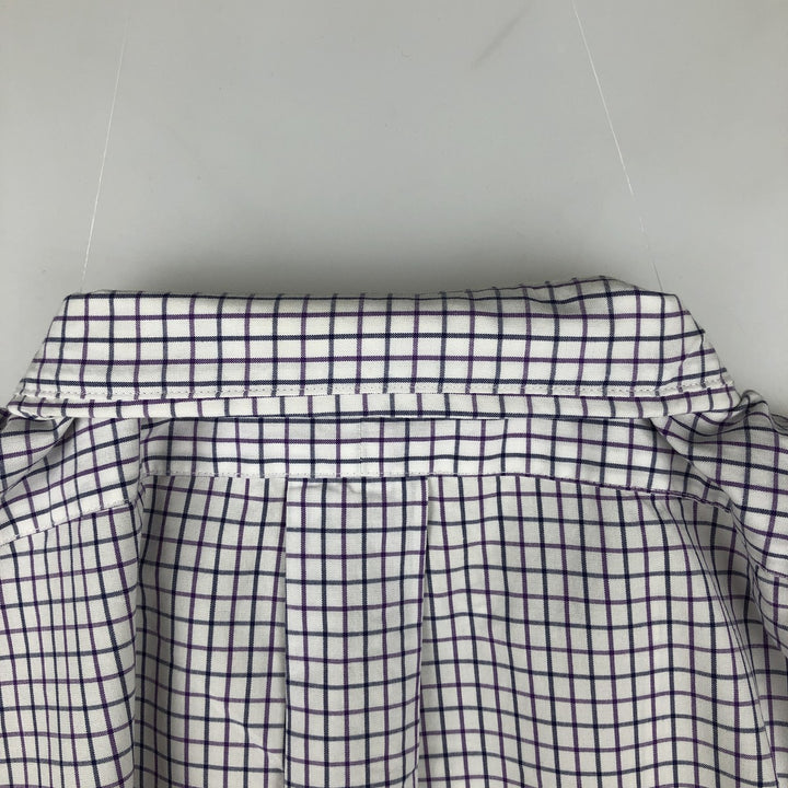 Ralph Lauren CUSTOM FIT long sleeve button down check shirt men's XL size cotton white type Vintage Second Hand
