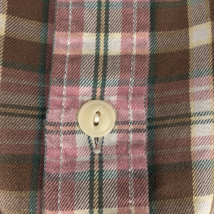 Ralph Lauren POLO by Ralph Lauren EMMONS Long-Sleeve Cotton Check Shirt, Men's Size XL (approx.) cotton brown type Vintage Second Hand