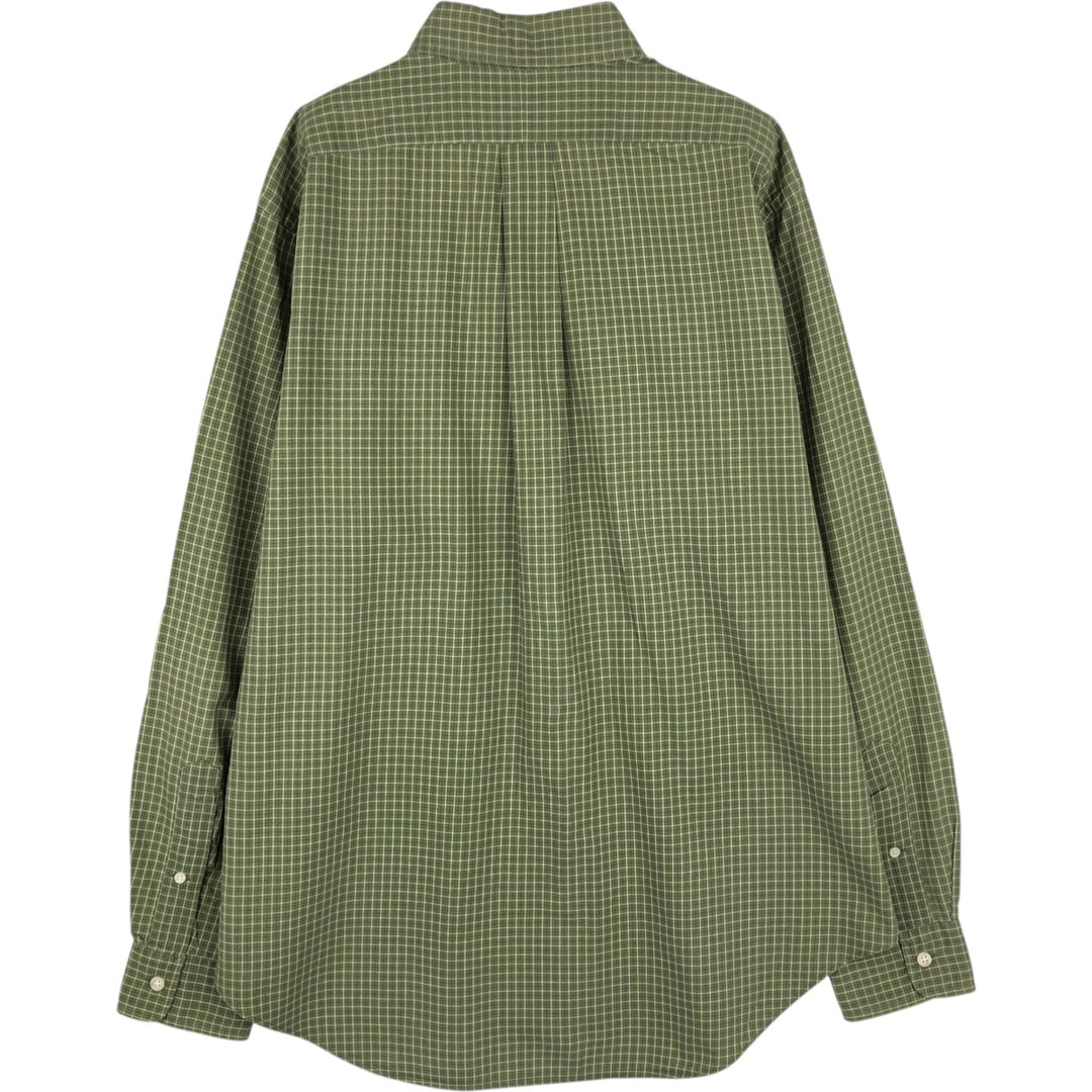 Ralph Lauren Classic Fit Long Sleeve Button Down Check Shirt, Men's Size L cotton green type Vintage Second Hand