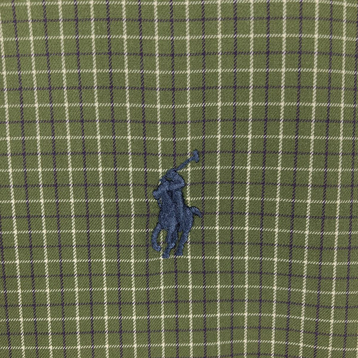 Ralph Lauren Classic Fit Long Sleeve Button Down Check Shirt, Men's Size L cotton green type Vintage Second Hand