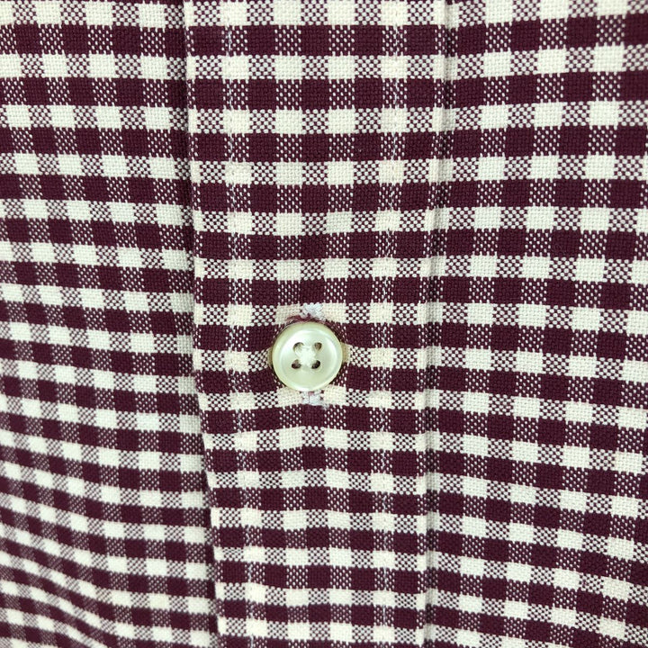 Ralph Lauren CUSTOM FIT Gingham Check Long Sleeve Button Down Check Shirt Men's XL cotton burgundy type Vintage Second Hand