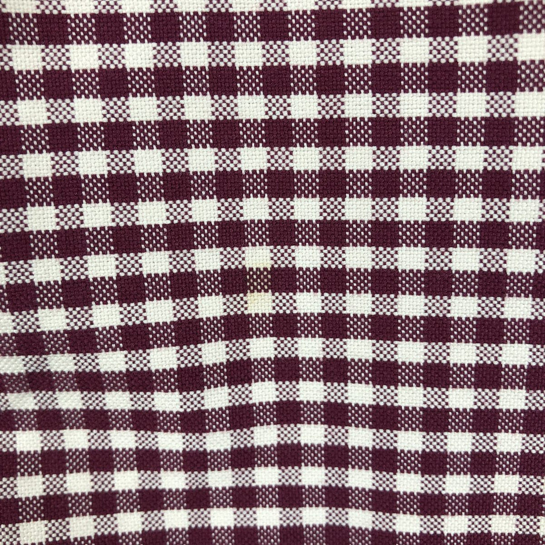 Ralph Lauren CUSTOM FIT Gingham Check Long Sleeve Button Down Check Shirt Men's XL cotton burgundy type Vintage Second Hand